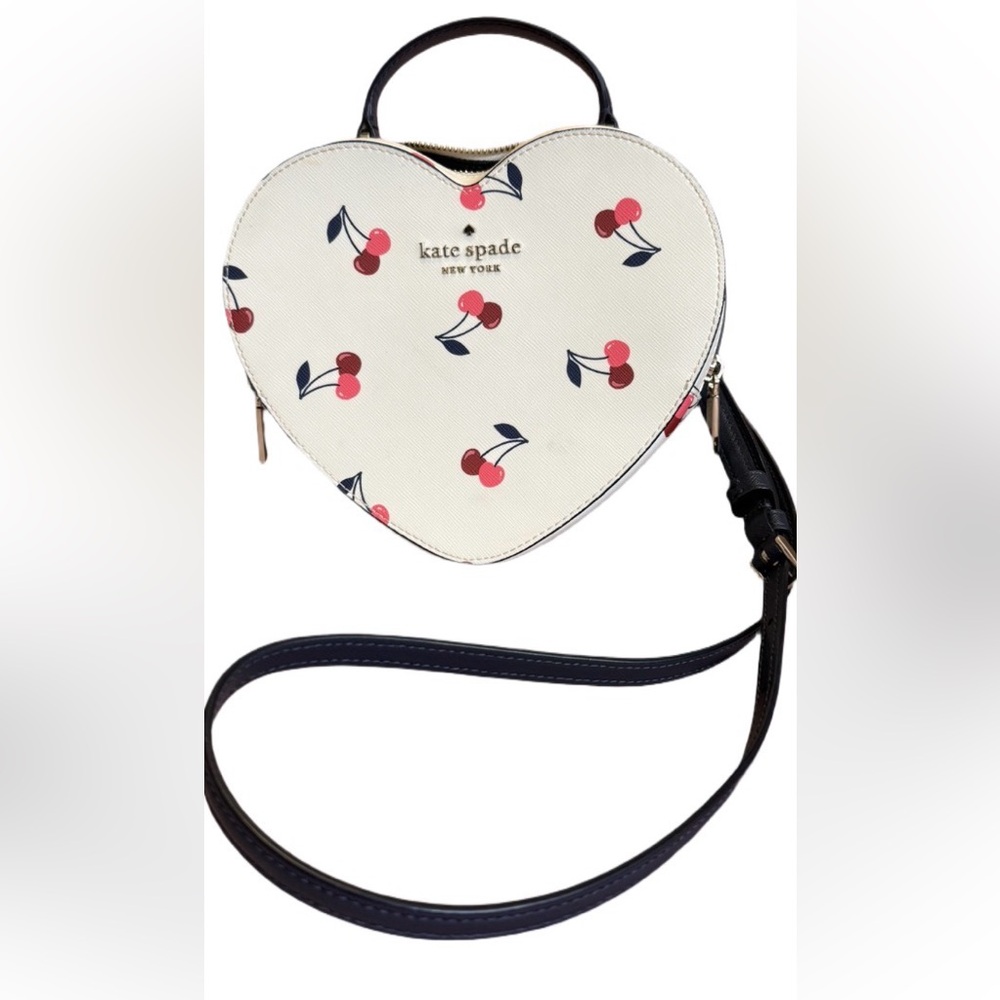 Kate Spade New York Limited Edition Cream Love Shack Cherry Heart Crossbody